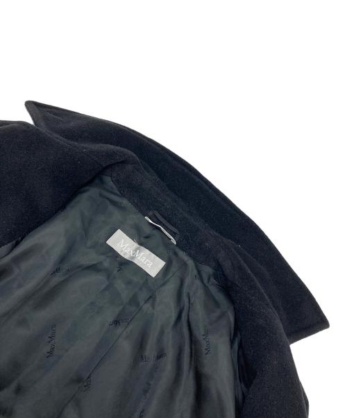 MaxMara（マックスマーラ）MaxMara (マックスマーラ) ヴァージンウールチェスターコート　ラグラン　ロングコート　白タグ ブラック サイズ:40の古着・服飾アイテム