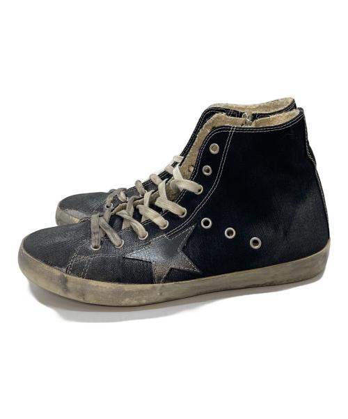GOLDEN GOOSE（ゴールデングース）GOLDEN GOOSE (ゴールデングース) FRANCY ヴィンテージ加工ハイカットスニーカー ブラック サイズ:42の古着・服飾アイテム