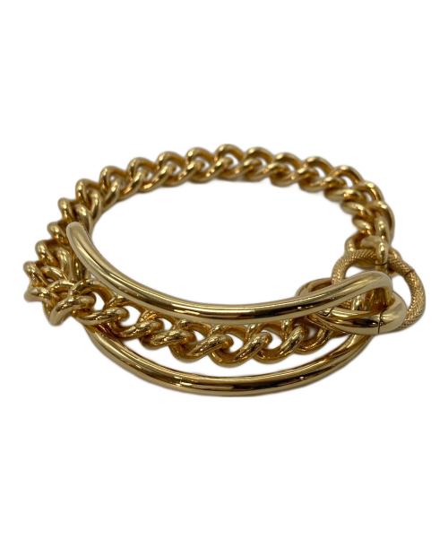 LA SOEUR（ラ・スール）la soeur (ラ・スール) ハーフバングルボリュームチェーンブレスレット　オンライン限定 ゴールド サイズ:実寸参照の古着・服飾アイテム