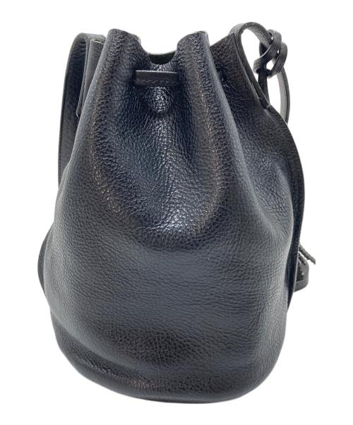 IL BISONTE（イル ビゾンテ）IL BISONTE (イル ビゾンテ) ショルダーバッグ　レザーバッグ　巾着型　イタリア製 ブラック サイズ:実寸参照の古着・服飾アイテム