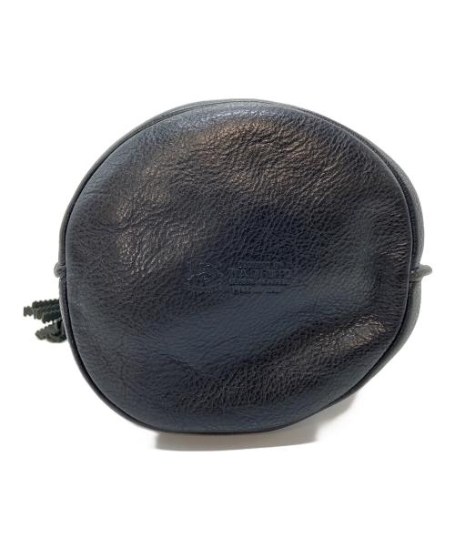 IL BISONTE（イル ビゾンテ）IL BISONTE (イル ビゾンテ) ショルダーバッグ　レザーバッグ　巾着型　イタリア製 ブラック サイズ:実寸参照の古着・服飾アイテム