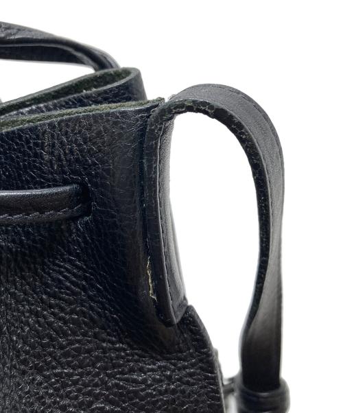 IL BISONTE（イル ビゾンテ）IL BISONTE (イル ビゾンテ) ショルダーバッグ　レザーバッグ　巾着型　イタリア製 ブラック サイズ:実寸参照の古着・服飾アイテム