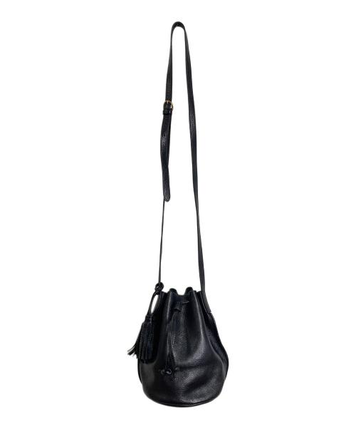 IL BISONTE（イル ビゾンテ）IL BISONTE (イル ビゾンテ) ショルダーバッグ　レザーバッグ　巾着型　イタリア製 ブラック サイズ:実寸参照の古着・服飾アイテム