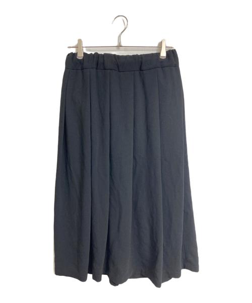 NO CONTROL AIR（ノーコントロールエアー）no control air (ノーコントロールエアー) アセテート&ポリエステルライトクレープダブルクロス プリーツスカート　ロングスカート　セレモニー ブラック サイズ:38の古着・服飾アイテム