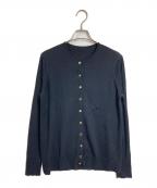 MUSEミューズ）の古着「FF30 クルーネック オーバーカーディガン　ウールカーディガン　金釦　日本製」｜ブラック