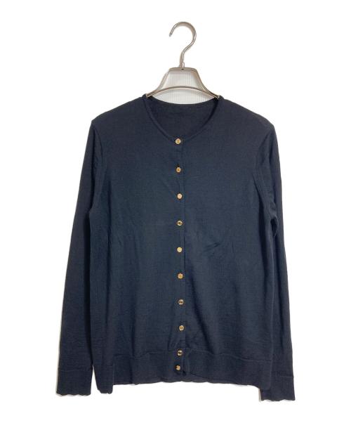 MUSE（ミューズ）MUSE (ミューズ) FF30 クルーネック オーバーカーディガン　ウールカーディガン　金釦　日本製 ブラック サイズ:実寸参照の古着・服飾アイテム