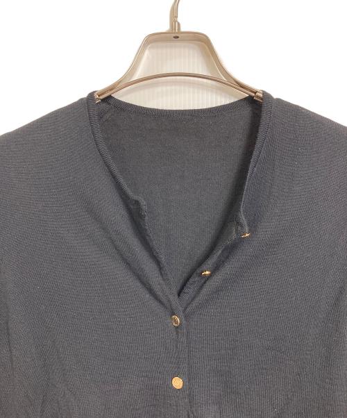 MUSE（ミューズ）MUSE (ミューズ) FF30 クルーネック オーバーカーディガン　ウールカーディガン　金釦　日本製 ブラック サイズ:実寸参照の古着・服飾アイテム