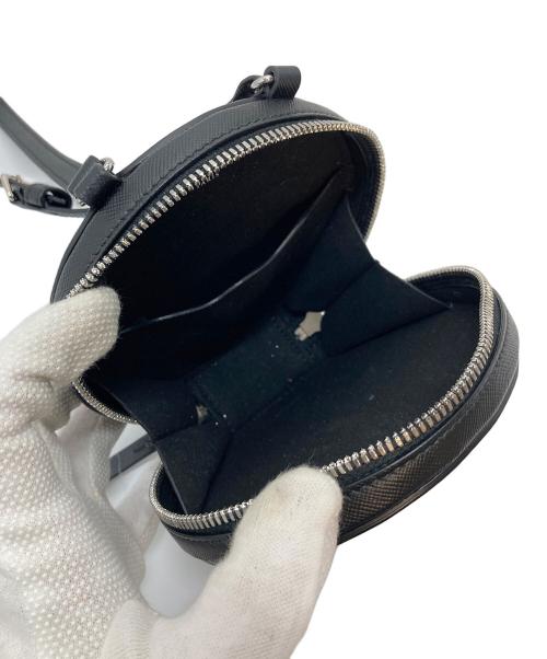 Maison Margiela（メゾンマルジェラ）Maison Margiela (メゾンマルジェラ) MINI ROUND BAG ミニラウンドバッグ　ショルダーバッグ　丸型　レザー ブラック サイズ:実寸参照の古着・服飾アイテム