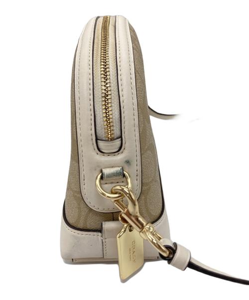 COACH（コーチ）COACH (コーチ) シグネチャー ハート ドーム  ショルダーバッグ ベージュ×ホワイト サイズ:実寸参照の古着・服飾アイテム