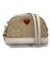 COACH（コーチ）の古着「シグネチャー ハート ドーム  ショルダーバッグ」｜ベージュ×ホワイト