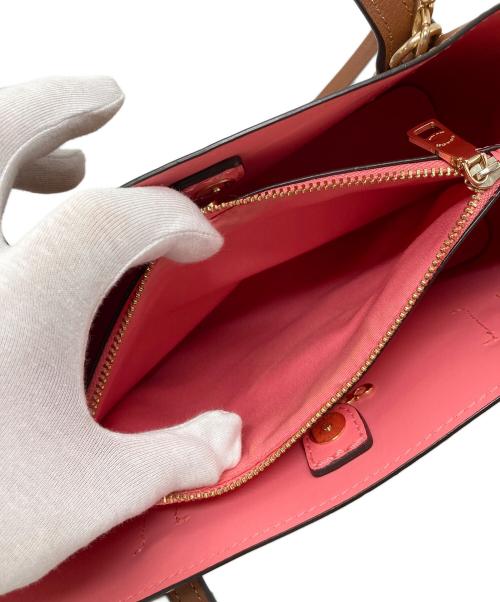 COACH（コーチ）COACH (コーチ) 2WAYトートバッグ ブラウン×ピンクの古着・服飾アイテム