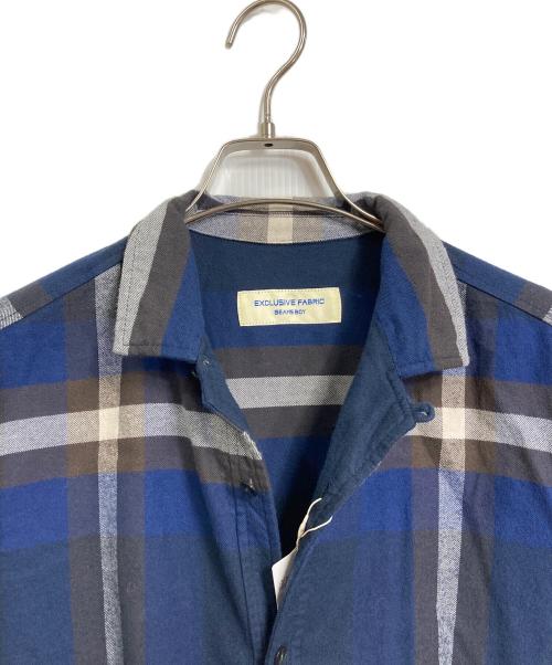 BEAMS BOY（ビームスボーイ）BEAMS BOY (ビームスボーイ) ビックタータンワンピース　チェックワンピース　ロングワンピース　マキシワンピース ネイビー×ブラウン サイズ:実寸参照の古着・服飾アイテム