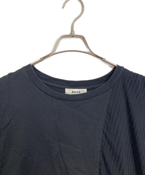 ZUCCA（ズッカ）ZUCCA (ズッカ) ノースリーブカットソー　変形トップス　アシンメトリー　日本製 ブラック サイズ:Mの古着・服飾アイテム