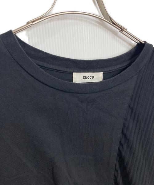 ZUCCA（ズッカ）ZUCCA (ズッカ) ノースリーブカットソー　変形トップス　アシンメトリー　日本製 ブラック サイズ:Mの古着・服飾アイテム