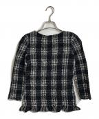 PEPLUM by YOSHIKI HISHINUMAペプラム バイ ヨシキヒシヌマ）の古着「プリーツブラウス　」｜ブラック×ホワイト