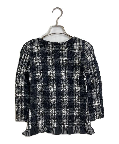 PEPLUM by YOSHIKI HISHINUMA（ペプラム バイ ヨシキヒシヌマ）PEPLUM by YOSHIKI HISHINUMA (ペプラム バイ ヨシキヒシヌマ) プリーツブラウス　 ブラック×ホワイト サイズ:1の古着・服飾アイテム