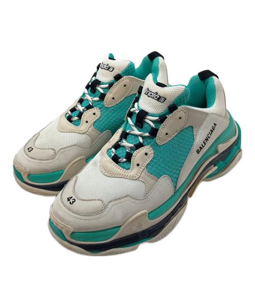 BALENCIAGA（バレンシアガ）BALENCIAGA (バレンシアガ) TRIPLE S ターコイスグリーン×ホワイト サイズ:43の古着・服飾アイテム
