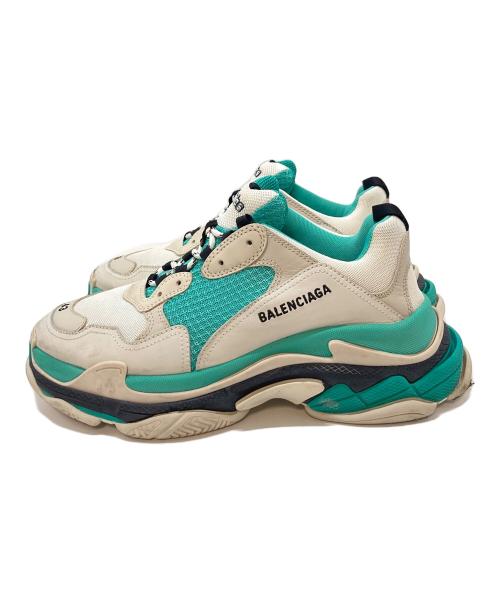 BALENCIAGA（バレンシアガ）BALENCIAGA (バレンシアガ) TRIPLE S ターコイスグリーン×ホワイト サイズ:43の古着・服飾アイテム