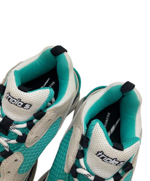 BALENCIAGA（バレンシアガ）BALENCIAGA (バレンシアガ) TRIPLE S ターコイスグリーン×ホワイト サイズ:43の古着・服飾アイテム