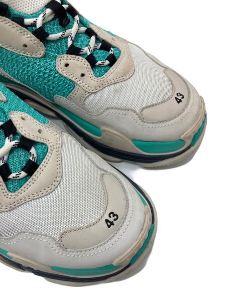 BALENCIAGA（バレンシアガ）BALENCIAGA (バレンシアガ) TRIPLE S ターコイスグリーン×ホワイト サイズ:43の古着・服飾アイテム