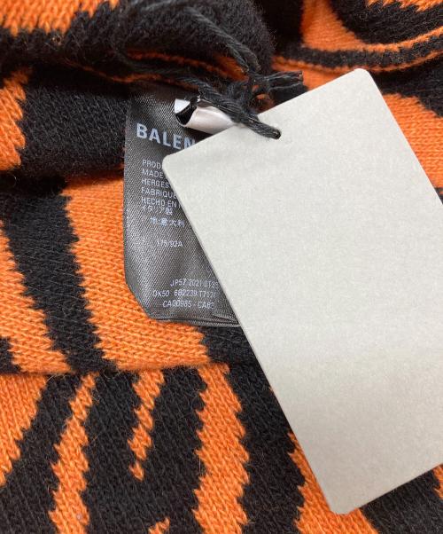 BALENCIAGA（バレンシアガ）BALENCIAGA (バレンシアガ) タイガー柄ニット　カシミア混ニット　カシミヤ95％ オレンジ×ブラック サイズ:Sの古着・服飾アイテム