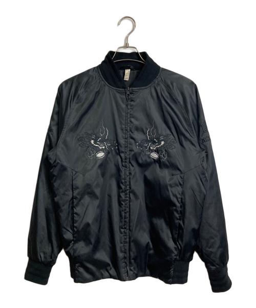 adidas（アディダス）adidas (アディダス) オールブラックス 日本限定スカジャン　ラグラン ブラック サイズ:Lの古着・服飾アイテム