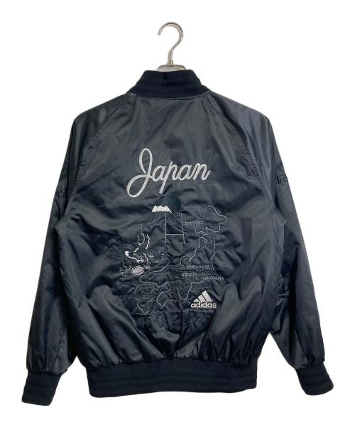 adidas（アディダス）adidas (アディダス) オールブラックス 日本限定スカジャン　ラグラン ブラック サイズ:Lの古着・服飾アイテム