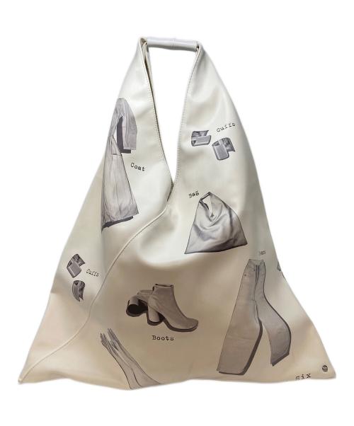 MM6 Maison Margiela（エムエムシックスメゾンマルジェラ）MM6 Maison Margiela (エムエムシックスメゾンマルジェラ) グラフィックプリント ジャパニーズバッグ　MM6 ミディアム　23SS  ホワイト サイズ:下記参照の古着・服飾アイテム