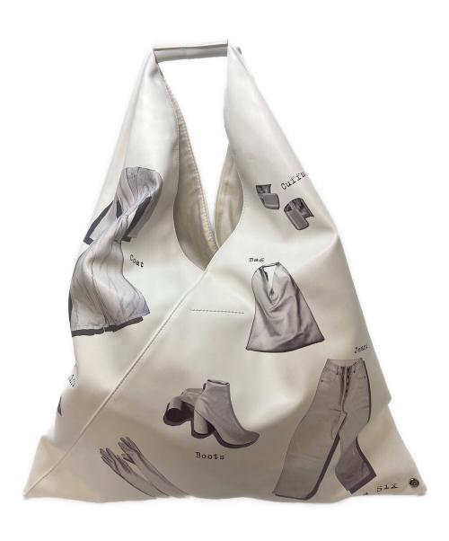 MM6 Maison Margiela（エムエムシックスメゾンマルジェラ）MM6 Maison Margiela (エムエムシックスメゾンマルジェラ) グラフィックプリント ジャパニーズバッグ　MM6 ミディアム　23SS  ホワイト サイズ:下記参照の古着・服飾アイテム