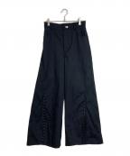 MAISON SPECIALメゾンスペシャル）の古着「サイドホックワイドパンツ　」｜ブラック