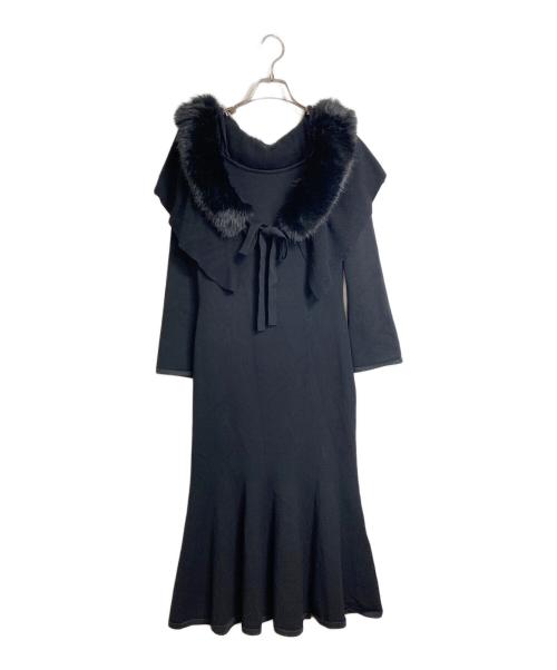 HER LIP TO（ハーリップトゥ）Her lip to (ハーリップトゥ) Ritz Faux Fur Mermaid Dress  リッツ フェイクファー マーメイドドレス　ロングワンピース　マキシワンピース ブラック サイズ:Sの古着・服飾アイテム