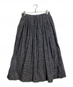 SOILソイル）の古着「コーデュロイフラワースカート　ロングスカート　ゆったり」｜ネイビー