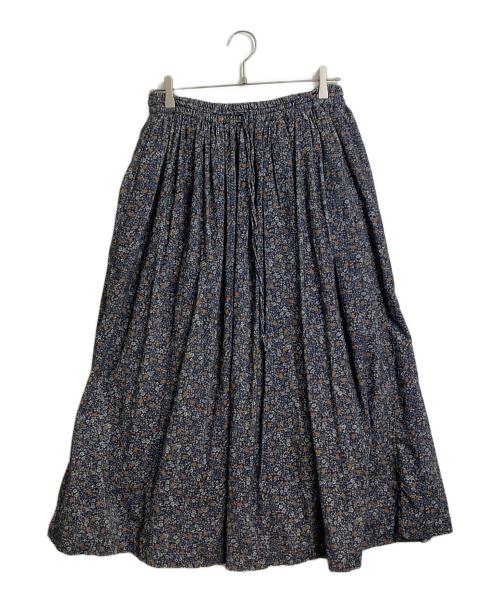 SOIL（ソイル）SOIL (ソイル) コーデュロイフラワースカート　ロングスカート　ゆったり ネイビー サイズ:2の古着・服飾アイテム