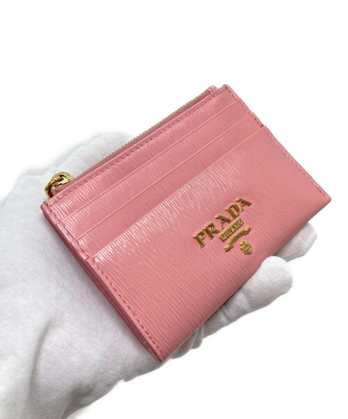 PRADA（プラダ）PRADA (プラダ) ヴィッテロムーブ ロゴコインケース　カードケース ピンク サイズ:実寸参照の古着・服飾アイテム