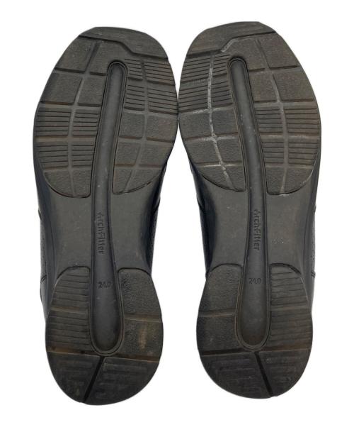 AKAISHI（アカイシ）akaishi (アカイシ) レザー サイドジップ コンフォート スニーカー ブラック サイズ:24cmの古着・服飾アイテム