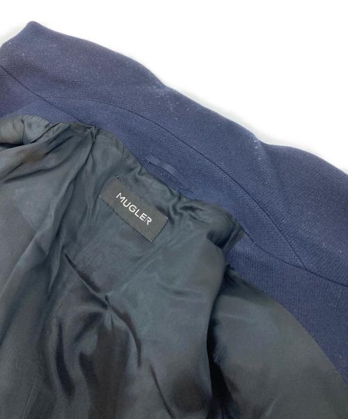 MUGLER（ミュグレー）MUGLER (ミュグレー) ウールステンカラーコート　ロングコート　イタリア製 ネイビー サイズ:Sの古着・服飾アイテム