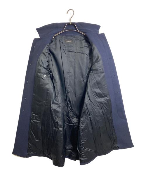 MUGLER（ミュグレー）MUGLER (ミュグレー) ウールステンカラーコート　ロングコート　イタリア製 ネイビー サイズ:Sの古着・服飾アイテム