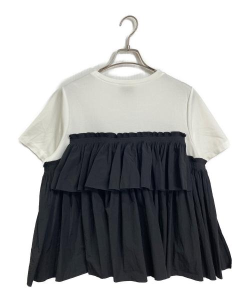 UNITED ARROWS（ユナイテッドアローズ）UNITED ARROWS (ユナイテッドアローズ) ビスチェデザイン カットソートップス　 ホワイト×ブラック サイズ:実寸参照の古着・服飾アイテム