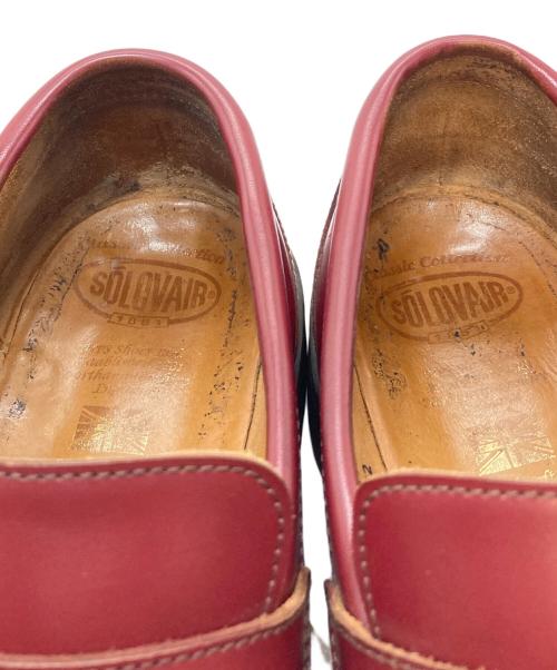SOLOVAIR（ソロヴェアー）solovair (ソロヴェアー) ペニーローファー　レザーシューズ レッド サイズ:UK7の古着・服飾アイテム