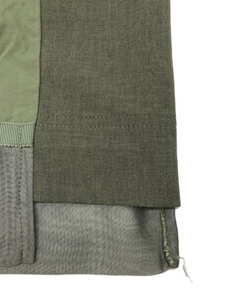 OLLEBOREBLA（アルベロベロ）OLLEBOREBLA (アルベロベロ) ブタさんSMILEパンツ　薄手　個性的　異素材　ドッキング グリーン サイズ:実寸参照の古着・服飾アイテム