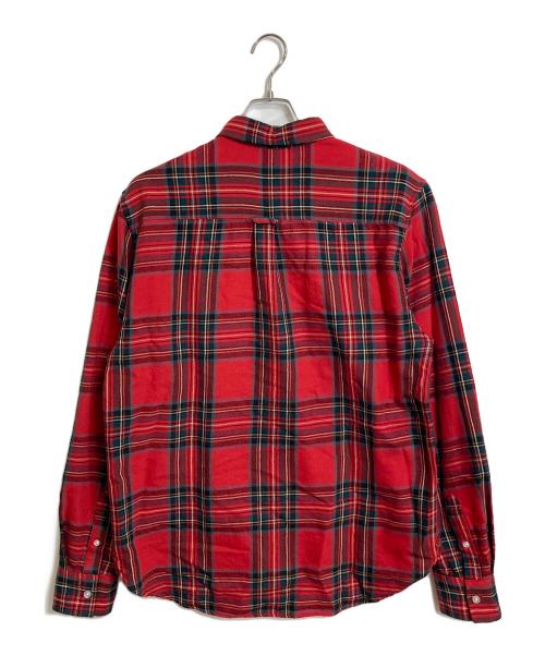 stussy（ステューシー）stussy (ステューシー) タータンチェックシャツ　ウール混シャツ レッド サイズ:Lの古着・服飾アイテム