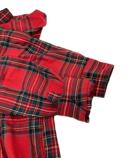 stussy（ステューシー）stussy (ステューシー) タータンチェックシャツ　ウール混シャツ レッド サイズ:Lの古着・服飾アイテム