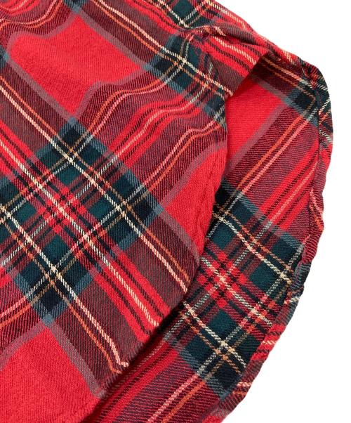 stussy（ステューシー）stussy (ステューシー) タータンチェックシャツ　ウール混シャツ レッド サイズ:Lの古着・服飾アイテム