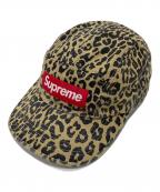 SUPREMEシュプリーム）の古着「washed chino twill camp cap  ウォッシュドチノツイルキャンプキャップ　23SS レオパード　USA製」｜イエロー×ブラック