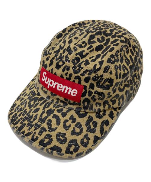 SUPREME（シュプリーム）Supreme (シュプリーム) washed chino twill camp cap  ウォッシュドチノツイルキャンプキャップ　23SS レオパード　USA製 イエロー×ブラック サイズ:58cmの古着・服飾アイテム