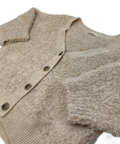 Plage（プラージュ）Plage (プラージュ) ALPACA SHAGGY カーディガン　アルパカ混カーディガン ベージュ サイズ:FREEの古着・服飾アイテム