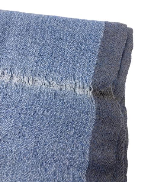 Khadi and Co（カディアンドコー）Khadi and Co (カディアンドコー) ハンドメイドマフラー　ストール　インド製 ネイビー サイズ:実寸参照の古着・服飾アイテム