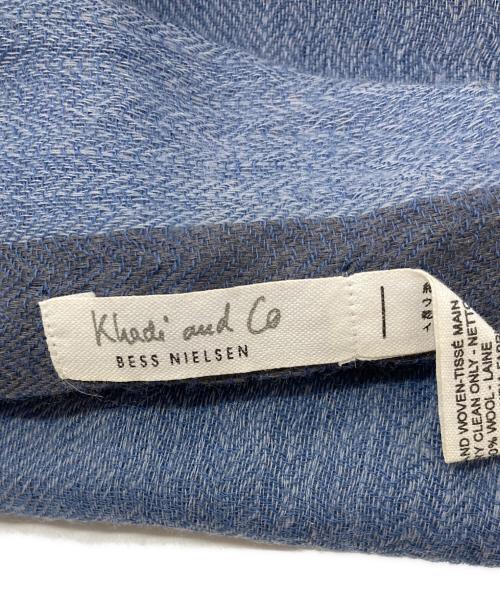 Khadi and Co（カディアンドコー）Khadi and Co (カディアンドコー) ハンドメイドマフラー　ストール　インド製 ネイビー サイズ:実寸参照の古着・服飾アイテム