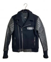 NEIGHBORHOOD（ネイバーフッド）の古着「07AW Lightning Riders アウター　ライダースジャケット　切替ジャケット　日本製　牛革」｜ブラック