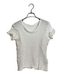 me ISSEY MIYAKE（ミーイッセイ ミヤケ）の古着「カリフラワープリー半袖カットソー」｜ホワイト